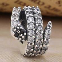 Original Vintage Cute Snake With Crystal Beads Fit 925 Sterling Silver Bead Charm Bracelet Bangle DIY Jewelry 2024 - buy cheap