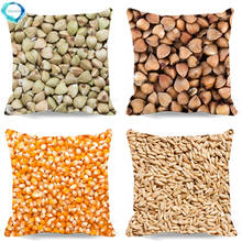 Food Corn Rice Seeds Pattern Square Polyester Cushion Cover Throw Pillow Cover Decorative for Home Car Sofa Chair 45X45CM 2024 - buy cheap