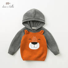 DBA10887-suéter de punto para bebé, jersey de manga larga con capucha para niño pequeño, tops para niño pequeño, para Otoño e Invierno 2024 - compra barato