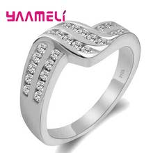 Fashion Rings for Women Geometric Pattern 925 Sterling Silver Cubic Zirconia Wedding Engagement Bridal Jewelry Drop Shipping 2024 - buy cheap