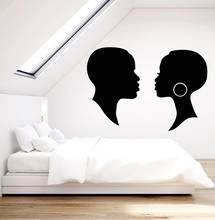 Aplique de pared de vinilo para hombre y mujer, mural de estilo africano, negro, romántico, para interior del hogar, dormitorio, 2FZ50 2024 - compra barato