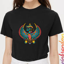 Camiseta feminina do olho do hórus, camiseta estilosa do egípcio legal do design que inclui horus e uma serpente, camisetas inspiradas em arte antiga egípcia 2024 - compre barato