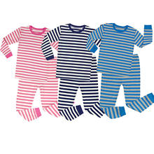 Детские Рождественские пижамные комплекты, полосатая Пижама для мальчиков и девочек, Новогодняя одежда для сна, Детская Хлопковая пижама для малышей, одежда 2024 - купить недорого
