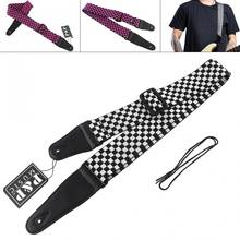 Adjustable Nylon Guitar Strap with Tartan Design 2 Colors Optional for Acoustic Electric Bass Guitar 2024 - buy cheap