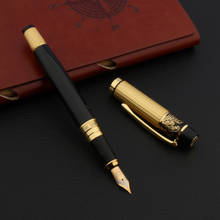 Pluma estilográfica HERO 901 de alta calidad, bolígrafos de tinta de METAL dorado y negro de 0,7 MM, papelería, suministros escolares de oficina 2024 - compra barato