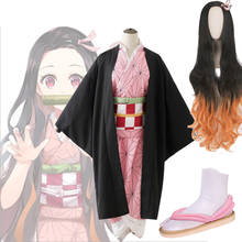 Anime Demon Slayer Cosplay Kamado Nezuko Kimono Full Set Cosplay Nezuko Swimsuit Adult Kids Woman Cosplay Halloween Costume 2024 - buy cheap
