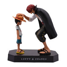 Boneco colecionável de anime one piece, chapéu de palha shanks, luffy e pvc, modelo para brinquedos 2024 - compre barato