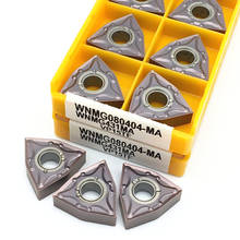 Ferramenta de rotação externa em carboneto, ferramenta para giro cnc com 10 peças suas mg080408 mg080404 ma vp15tf usmelhor ue6020 2024 - compre barato