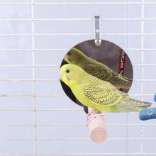 Птица игрушка зеркало в виде попугая качели деревянная подставка попугай окунь игрушка клетка для птиц подвесные аксессуары для домашних животных жердочка для птицы принадлежности 20E 2024 - купить недорого