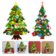 Árbol de Navidad grande de fieltro artesanal, juguete artesanal, puerta de Año Nuevo, colgante de pared, regalos de Navidad, decoraciones colgantes de pared de puerta 2024 - compra barato