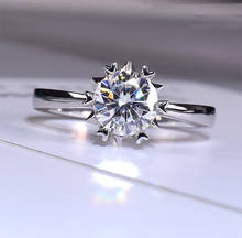 Anillo de oro de 18K 100%, anillo de diamante de moissanita, 2ct, color D, VVS con certificado nacional 2024 - compra barato