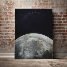 Póster de Arte de luna con sistema Solar, lienzo de decoración de pared, sala de estar impresiones para, niños, dormitorio, pintura 2024 - compra barato