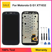 Дигитайзер сенсорного ЖК-экрана в сборе с рамкой для Motorola G G1 XT1032 XT1033, ЖК-экран для Moto G1 с бесплатными инструментами 2024 - купить недорого