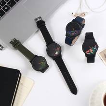 Часы с черным цветком женские часы женские 2018 брендовые роскошные известные женские часы кварцевые часы наручные часы Relogio Feminino Montre Femme 2024 - купить недорого