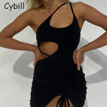 Cybill-minivestido negro para fiesta, vestido ajustado con Espalda descubierta, fruncido, de verano 2024 - compra barato