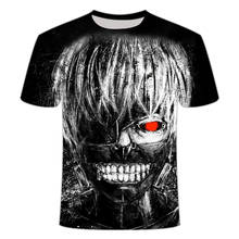 Camiseta anime clássico japonês tokyo ghoul one red eye & sangue harajuku 3d, camiseta legal para homens e mulheres, tamanho grande 6xl 2024 - compre barato