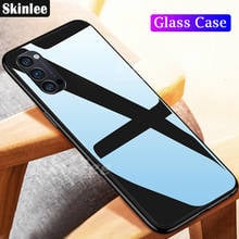 Skinlee For OPPO Reno 4 Pro 4G Tempered Glass Case With Soft TPU Frame Shockproof Phone Cover For Reno 4 5G Case Funda 2024 - buy cheap