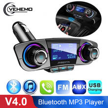 Беспроводной Bluetooth 4,0 FM передатчик автомобильный модулятор громкой связи автомобильный комплект TF USB музыка AUX аудио MP3 плеер USB зарядное устройство 2024 - купить недорого