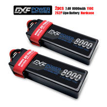 Dxf-bateria de 8000mah para caminhão, 7.4v, 110c, 2s, rc, lipo, xt60, ec5, xt90, para 1/8, 1/10, off-road 2024 - compre barato