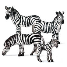 4 Kinds Mini Simulation Zebra Animal Figure Collectible Toy Wild Animal Action Figures Kids Plastic Cement Model Educational Toy 2024 - buy cheap