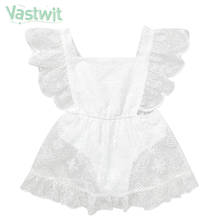 Pelele blanco para niñas recién nacidas, vestido infantil sin mangas de tul de encaje de princesa, vestido de una pieza para fiesta y boda de 0 a 18 meses 2024 - compra barato