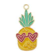 Julie Wang 5PCS Enamel Pineapple Charms Cartoon Fruit Alloy Gold Tone Drop Oil Metal Pendants Bracelet Jewelry Making Accessory 2024 - compra barato