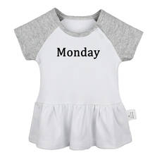 Детское платье для новорожденных, с принтом, понедельник, вторник, четверг, пятницу, суббота, воскресенье 2024 - купить недорого