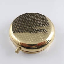 1 pc de metal redondo pillbox ouro medicina organizador recipiente caso pílula caixa de doces 2024 - compre barato