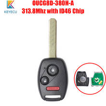 KEYECU-mando a distancia para coche, llave con 3 botones, Chip ID46 de 313,8 Mhz para Honda Accord Fit Civic Odyssey 2003 2004 2005 2006 2007 2024 - compra barato