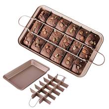 18 Cavity Brooklyn Brownie Pan With Dividers Non-Stick Brownie Baking Removable Pan Tray Carbon Steel Bakeware for Oven Baking 2024 - buy cheap