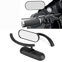 2Pcs Motorcycle Black Mini Oval Rear View Mirror for Honda Shadow Yamaha Kawasaki Universal Motorcycle Mini Oval Accessories 2024 - buy cheap