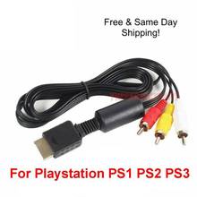 Nova chegada de alta qualidade áudio vídeo av cabo cabo fio para 3 rca tv chumbo para sony para playstation ps1 ps2 para ps3 cabos console 2024 - compre barato