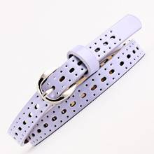 MISSKY Women Waistband Candy Color Hallow Belt PU Leather Pin Buckle Thin Strap Sweet Lady Waistband For Female 2024 - buy cheap