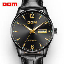 DOM Top Brand Luxury Mechanical Automatic Mens Watches Leather Strap Casual Fashion Waterproof Business Watch Men M-89BL-1M2 2024 - buy cheap