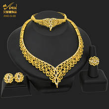 ANIID African Gold Jewelry Set 24k Indian Necklace For Womens Bridal African Earrings Wedding Rings Bracelet Luxury Brazilian 2024 - buy cheap