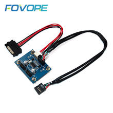 Cable USB 9Pin Motherboard Header Splitter HUB 1 to 2 Extension Cable Adapter 9-Pin Connectors with SATA Power Cable Magnet Foot 2024 - buy cheap