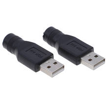2 unids/lote USB hembra a 5,5mm X 2,1mm hembra convertidor de corriente CC adaptador de cargador 2024 - compra barato