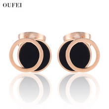 OUFEI Stainless Steel Jewelry Charm Rose Gold Stud Earrings  Woman Vogue 2019 For Lovers Fine Jewelry Accessories Bohemian 2024 - buy cheap