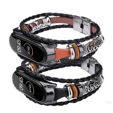 Pulsera de cuerda trenzada Vintage para Xiaomi Mi Band 2019, accesorios de pulsera con hebilla de Metal, repuesto de correa para reloj, 4/3 2024 - compra barato