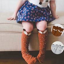 Детские носки Длинные гетры до колена для мальчиков и девочек, детские носки модные детские носки с рисунками длинные Детские Носки с рисунком лисы 2024 - купить недорого