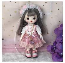 Кукла Blythe со стеклянными глазами, 16 см, шарнирное тело, модная Кукла для девочек, шарнирная кукла, полный набор, детские игрушки для девочек, подарок на день рождения 2024 - купить недорого