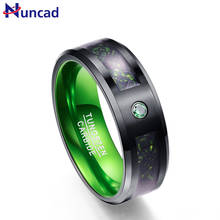 Nuncad t046r 8mm de largura, fibra de carboneto de tungstênio, anéis para mulheres homens festa de casamento, anel tamanho dos eua 6-15 2024 - compre barato