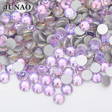 JUNAO SS 16 20 30 Pink Purple Glitter Glass Nail Rhinestones Flatback Nail Crystal Stickers Round Glass Strass Diamond Crafts 2024 - buy cheap