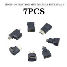 7 шт., совместимому с HDMI Мини Micro SIM Card адаптер удлинитель для головок из двух вещей черно-90 градусов угол удлинители преобразователь Соединительный комплект для HDTV 2024 - купить недорого