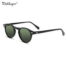 Солнцезащитные очки Dollger D26 для женщин и мужчин, винтажные круглые черные солнечные очки UV400 в стиле ретро 2024 - купить недорого