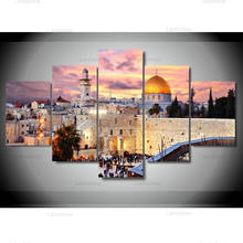 Modern Painting Canvas Wall Art Modular Pictures Frame Home Decor 5 Panels Jerusalem Sunset Landscape Hd Printed Posters Pengda 2024 - buy cheap