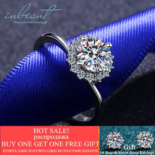 inbeaut 925 Sterling Silver Excellent Cut Snowflake Moissanite Ring Pass Diamond Test Sparkling Flower Stone Wedding Rings Gift 2024 - buy cheap