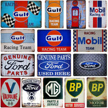 Shabby Chic Metal Tin Signs Gas Oil Decorative Plaque Garage Racing  Team House Man Cave Club Wall Decor 2024 - buy cheap