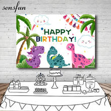 Sensfun Cartoon Dinosaur Party Backdrops For Photo Studio Kids Boys 1st Birthday Party Photography Backgrounds Custom 2024 - buy cheap
