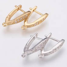 20pcs Brass Micro Pave Cubic Zirconia Earring Hooks Clasp Findings for Jewelry Making Handmade Fashion Design Pin: 1.2mm 2024 - buy cheap